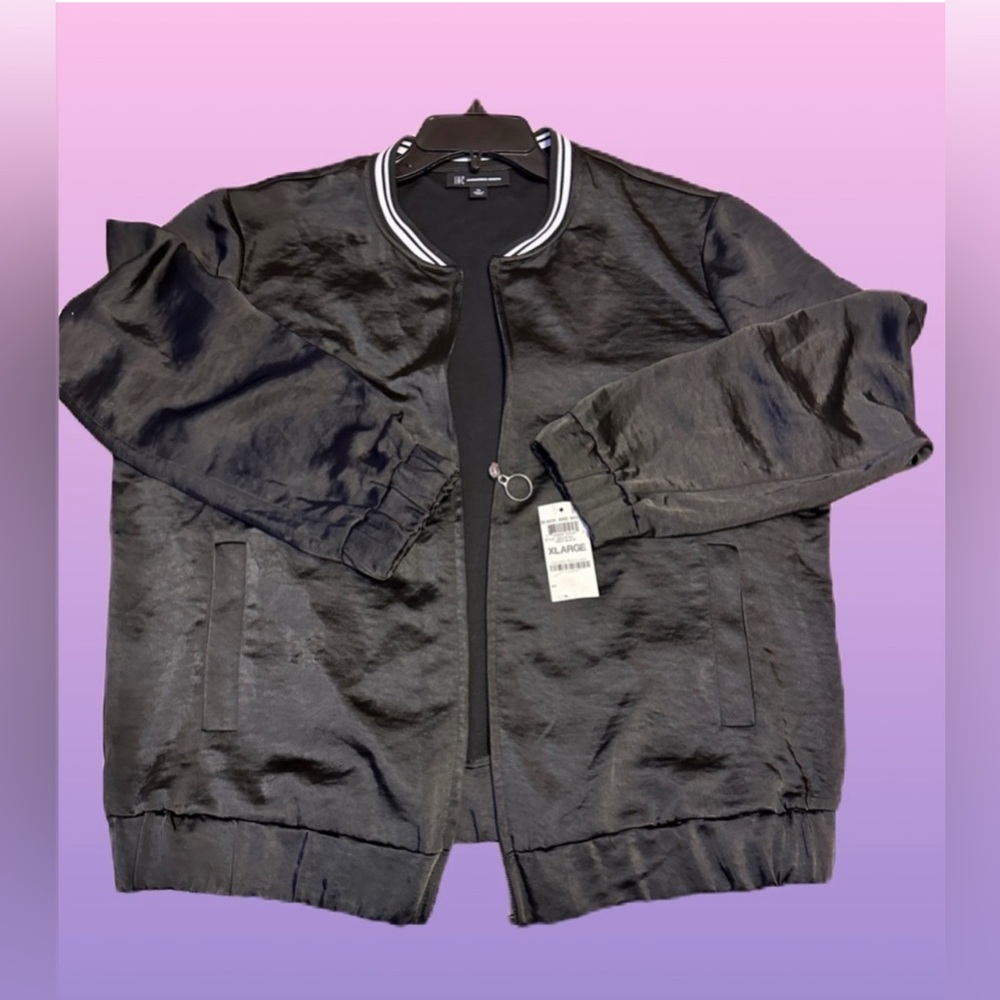 INC International Concepts Varsity Bomber Jacket with Striped Collar - Picture 4 of 8
